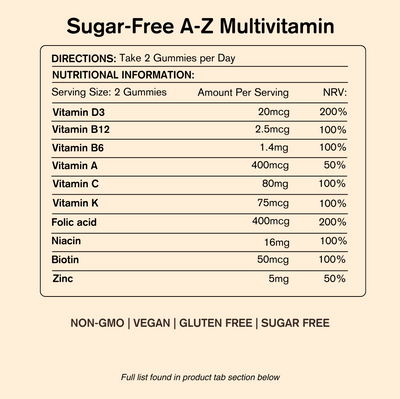 Vegums Sugar Free A-Z