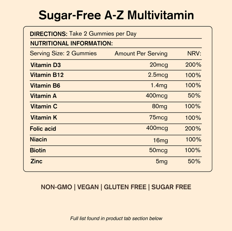 Vegums Sugar Free A-Z